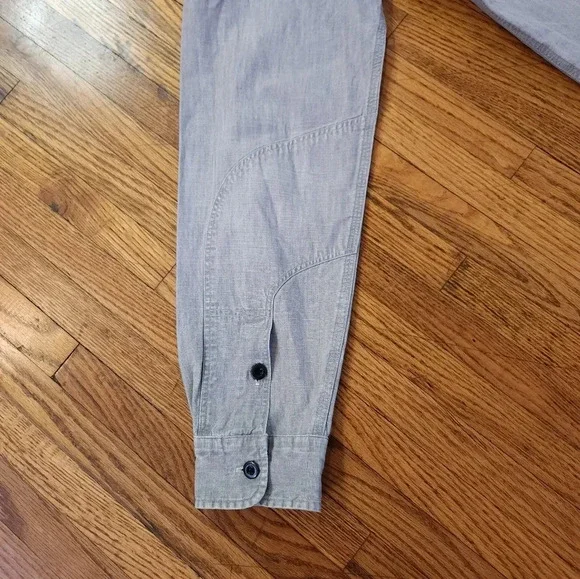 Ralph Lauren Black Label Mens Denim Button Down Shirt Size L Grey - Picture 10 of 10